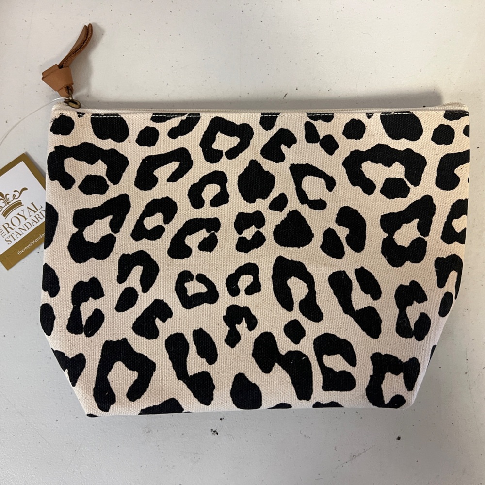 Leopard Print Canvas Cosmetic Bag